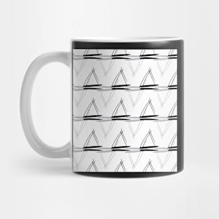 Doodle saillboat, triangles black and white stripes Mug